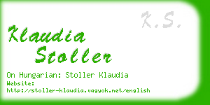 klaudia stoller business card